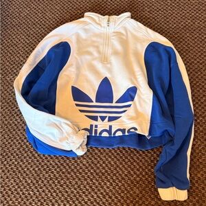 adidas Blue and White cropped Jacket